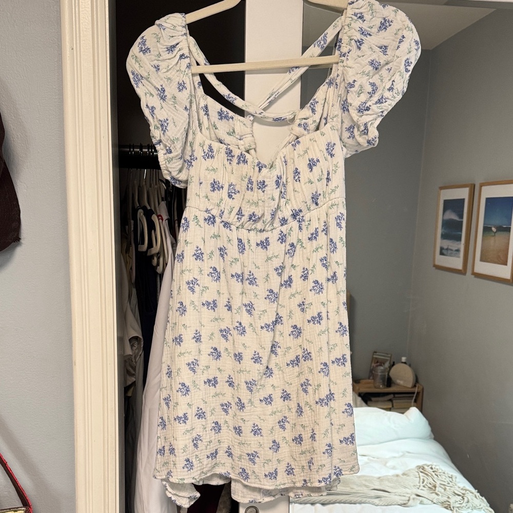 Princess Polly White and Blue Floral Mini Dress